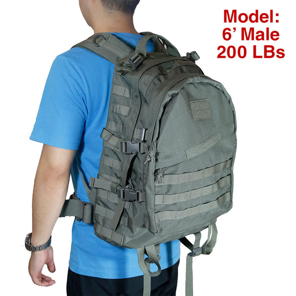 Qwest 42L Outdoor Tactical Military Style Gear Pack Backpack + Bonus 10 L Bag, Drab Green (CL_CRS806006) - Alt Image 4