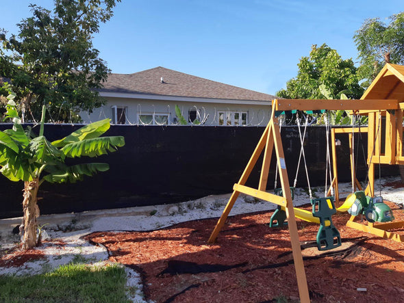 Home Aesthetics 6' x 50' Fence Windscreen Privacy Screen Cover, Black Mesh (CL_HOM200703) - Alt Image 1