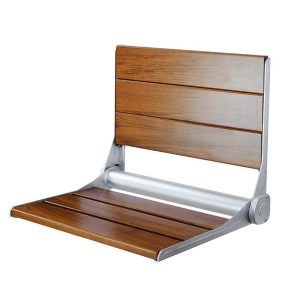 Home Aesthetics 18" Wall Mounted Serena Folding Bath Shower Bench Seat w/ Back Rest (CL_HOM501104) - Alt Image 9