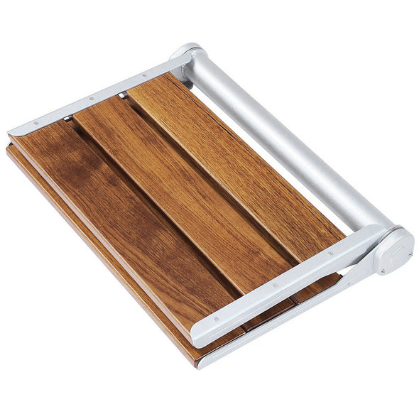 Home Aesthetics 18" Wall Mounted Serena Folding Bath Shower Bench Seat w/ Back Rest (CL_HOM501104) - Alt Image 2