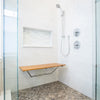 Home Aesthetics 36" Wall Mounted Teak Wood Shower Seat Folding Shower Bench Modern (CL_HOM501106) - Alt Image 8