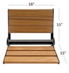 Home Aesthetics 18" Wall Mounted Serena Folding Bath Shower Bench Seat w/ Back Rest (CL_HOM501108) - Alt Image 2