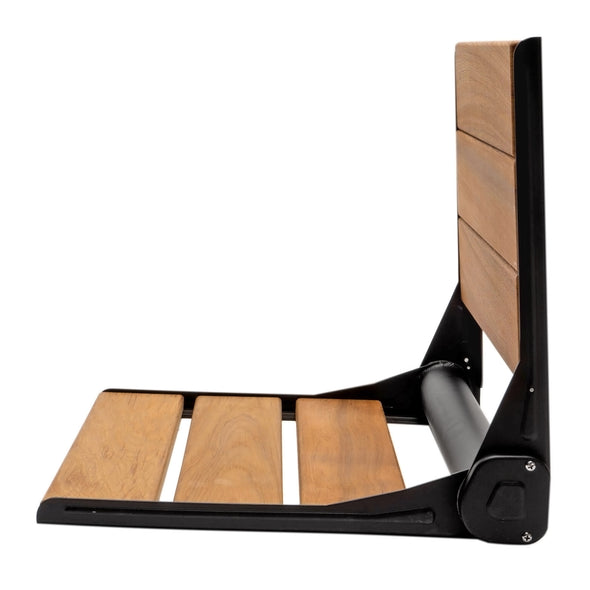 Home Aesthetics 18" Wall Mounted Serena Folding Bath Shower Bench Seat w/ Back Rest (CL_HOM501108) - Alt Image 7