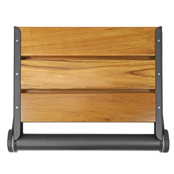 Home Aesthetics 18" Wall Mounted Serena Folding Bath Shower Bench Seat w/ Back Rest (CL_HOM501108) - Alt Image 3