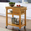 Home Aesthetics Rolling Bamboo Trolley Island Cart with Towel Rack (CL_HOM503307) - Main Image