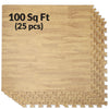 Home Aesthetics Light Oak Wood Grain Interlocking EVA Foam Floor Mats (100 Sq. Ft. - 25 pcs) (CL_HOM804909) - Main Image