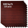 Home Aesthetics Dark Wood Grain Interlocking EVA Foam Floor Mats (100 Sq. Ft. - 25 pcs) (CL_HOM804910) - Main Image