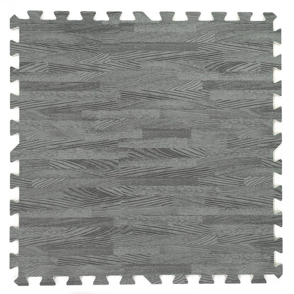 Home Aesthetics Sea Haze Grey Wood Grain Interlocking EVA Foam Floor Mats (100 Sq. Ft. - 25 pcs) (CL_HOM804924) - Alt Image 2
