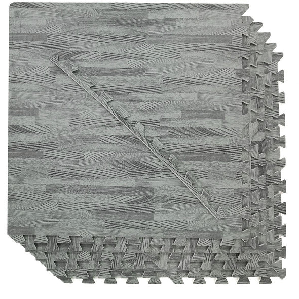 Home Aesthetics Sea Haze Grey Wood Grain Interlocking EVA Foam Floor Mats (100 Sq. Ft. - 25 pcs) (CL_HOM804924) - Alt Image 7