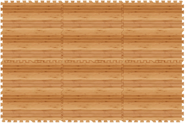 Home Aesthetics Bamboo Wood Grain Interlocking EVA Foam Floor Mats (100 Sq. Ft. - 25 pcs) (CL_HOM804926) - Alt Image 5