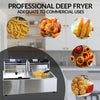 PartyHut Commercial Deep Fryer 110v Two 12 Liter Basins Capacity Dual Tank Design (CL_PTH201703) - Alt Image 3
