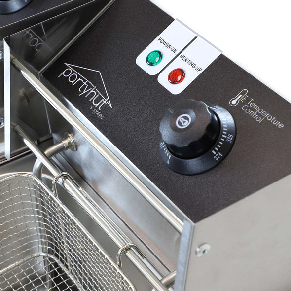 PartyHut Commercial Deep Fryer 110v Two 12 Liter Basins Capacity Dual Tank Design (CL_PTH201703) - Alt Image 6
