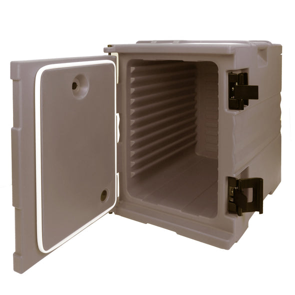 PartyHut 82 QT Insulated Food Pan Carrier Front Loading Food Warmer with Wheels, Brown (CL_PTH504501) - Alt Image 6