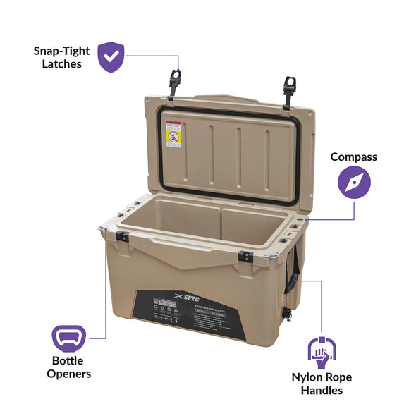 Xspec 60 Quart Roto Molded High Performance Cooler, Sand (CL_XSP503805) - Alt Image 2