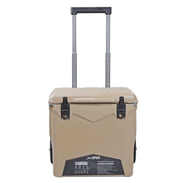 Xspec 45 Quart Towable Roto Molded Ice Chest Outdoor Camping Cooler with Wheels, Sand (CL_XSP503811) - Alt Image 1