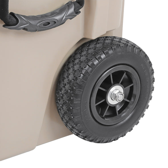 Xspec 45 Quart Towable Roto Molded Ice Chest Outdoor Camping Cooler with Wheels, Sand (CL_XSP503811) - Alt Image 5
