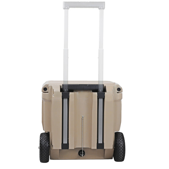 Xspec 45 Quart Towable Roto Molded Ice Chest Outdoor Camping Cooler with Wheels, Sand (CL_XSP503811) - Alt Image 4