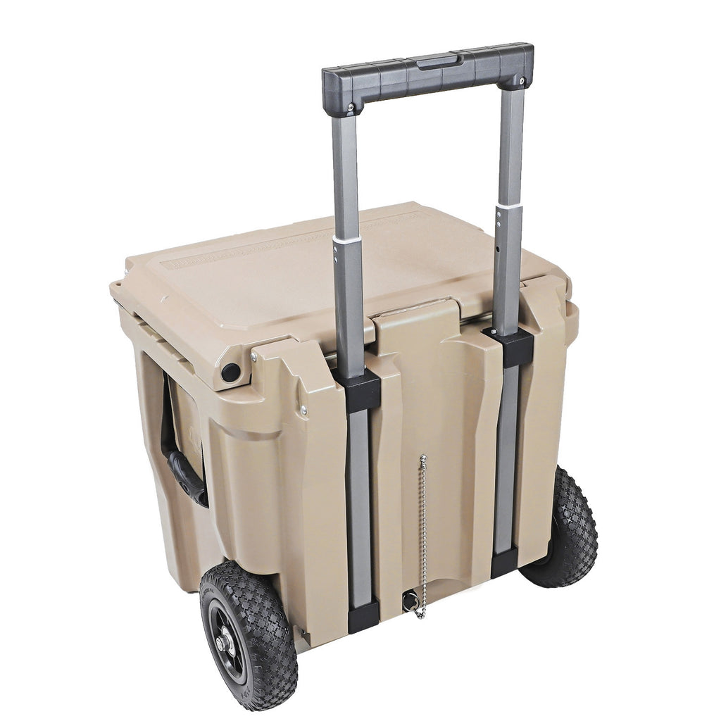Xspec 45 Quart Towable Roto Molded Ice Chest Outdoor Camping Cooler wi