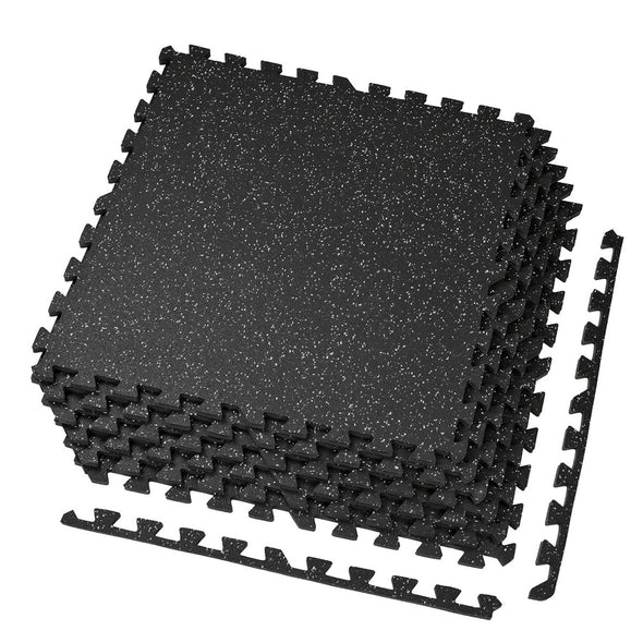 Xspec 1/2" Thick 48 Sq Ft Rubber Top EVA Foam Gym Mats 12 pcs, Grey Black (CL_CRS804931) - Alt Image 1