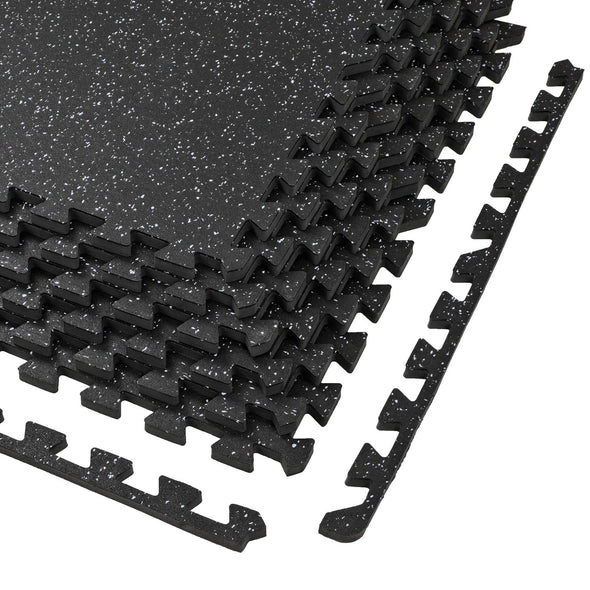 Xspec 1/2" Thick 48 Sq Ft Rubber Top EVA Foam Gym Mats 12 pcs, Grey Black (CL_CRS804931) - Alt Image 7