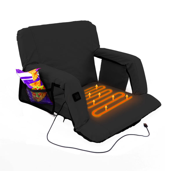 Xspec Extra Wide Heated Reclining Stadium Seat with Armrest, Battery NOT Included (CL_XSP807001) - Main Image
